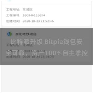 比特派升级 Bitpie钱包安全可靠，资产100%自主掌控