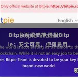 Bitpie系统支持 选择Bitpie：安全可靠，便捷易用。