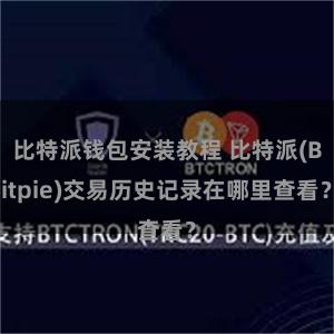 比特派钱包安装教程 比特派(Bitpie)交易历史记录在哪里查看？